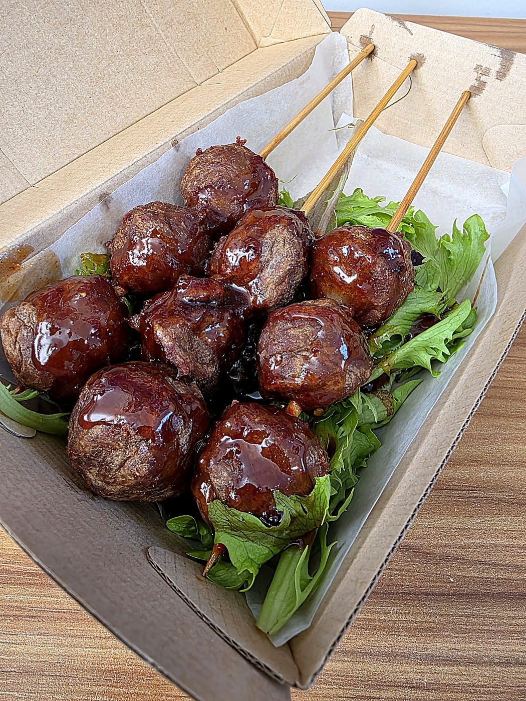 Grilled Thai Meatball Skewers & Roti