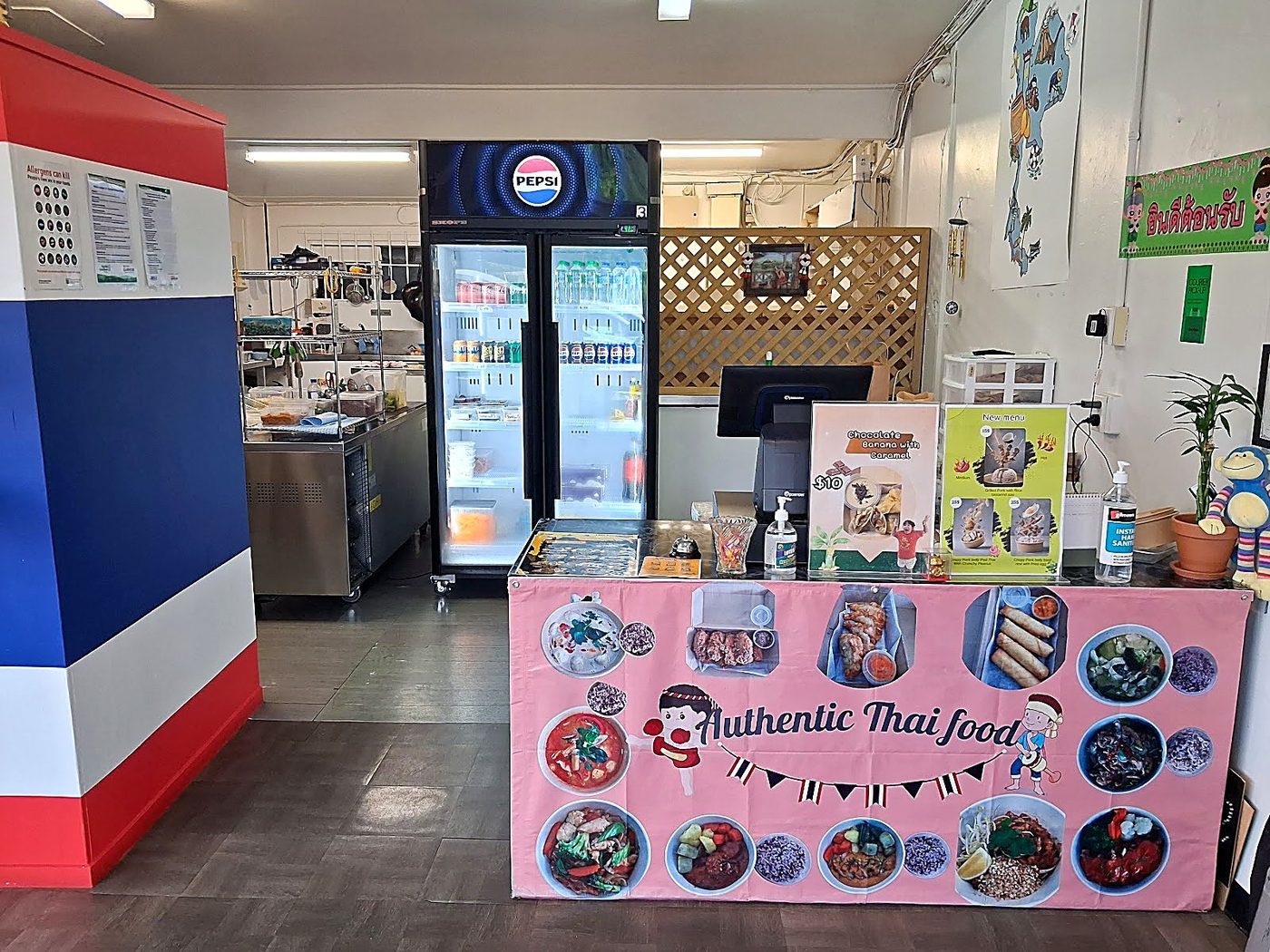 Authentic Thai Food Takeaway Counter and Kitchen