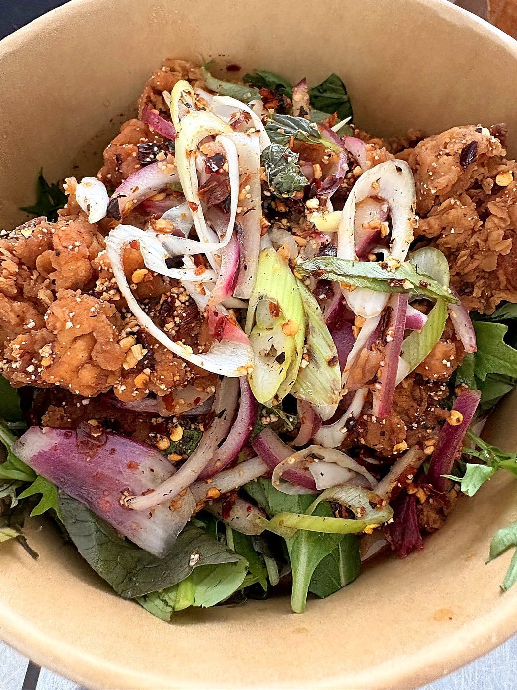Crispy Chicken Larb & Rice Bowls
